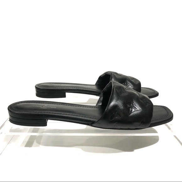 Authentic Louis Vuitton Monogram Leather Revival Flat Slide Mules 38 - Picture 4 of 13